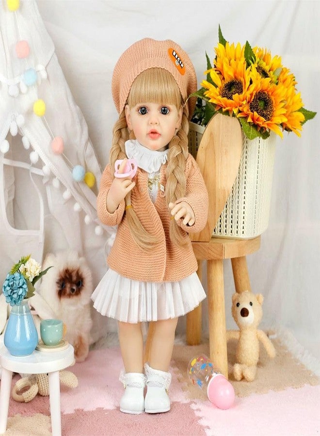 Ramokdu Lifelike Reborn Baby Doll - 22-inch Soft Body Realistic Newborn Silicone Full Body with Feeding Kit Toys Accessories for Ages 3+ Year Old Girls or Collection, Multicolor - Image 2